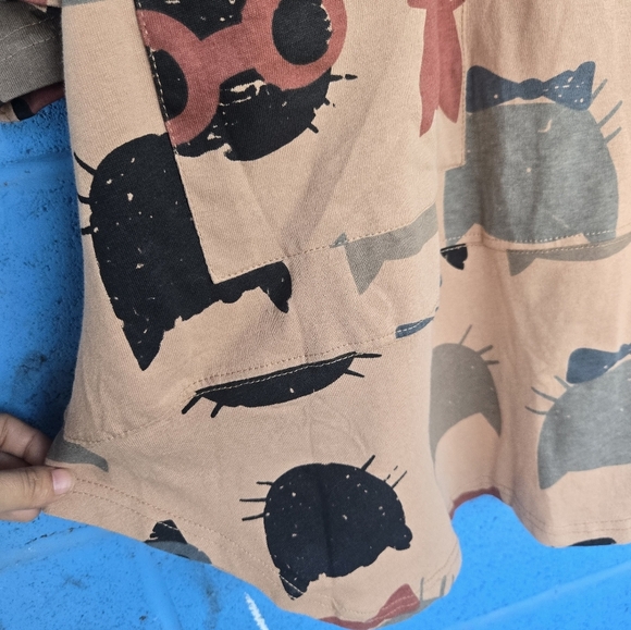 EllaZhu Brown Cat Short SleeveBaggy Tunic Shirt Womens Size One Size - Picture 8 of 12